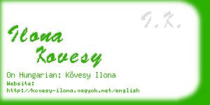 ilona kovesy business card